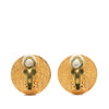 Chanel Gold Plated Coco Coin Motif Clip On Earrings Secondhand