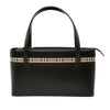 Burberry House Check Canvas Trimmed Leather Handbag Secondhand