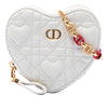 Dior DiorAmour Calfskin Cannage Caro Heart Pouch With Chain Secondhand