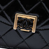 Chanel CC Quilted Patent Accordion Pushlock Top Handle Flap Secondhand
