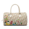 Dior Diorissimo Coated Canvas Floral Embroidered Boston Bag Secondhand