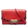 Burberry Leather and House Check Canvas Bridle Abbott Crossbody Secondhand