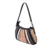 Burberry Studded Leather Trimmed House Check Canvas Shoulder Bag Secondhand