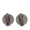 Chanel CC Silver Plated Enamel Camellia Clip On Earrings Secondhand