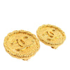 Secondhand Chanel CC Gold Plated Sunburst Round Clip On Earrings