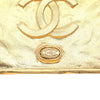 Chanel Gold Plated and Leather Logo Plate Pin Brooch Secondhand