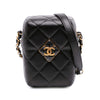 Chanel Mini Quilted Lambskin Diamond Lock Phone Holder Secondhand