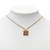 Chanel CC Gold Plated Strass Square Pendant Necklace Secondhand