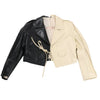 Marni Two-Tone Cropped Leather Jacket, Size 40 IT Secondhand