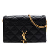 Saint Laurent Quilted Diamond Lambskin Becky Wallet on Chain Secondhand