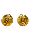 Chanel CC Gold Plated Round Clip On Earrings Secondhand