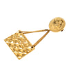 Chanel CC Gold Plated Quilted Flap Bag Medallion Brooch Secondhand