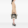 Celine Mini Bicolor Canvas and Leather Luggage Tote Secondhand