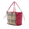 Secondhand Burberry Small Haymarket Check Coated Canvas and Calfskin Canterbury Tote