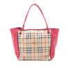 Secondhand Burberry Small Haymarket Check Coated Canvas and Leather Canterbury Tote