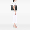 Celine Studded Leather Trimmed Macadam Denim Tote Secondhand