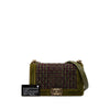 Secondhand Chanel Old Medium Tweed and Velvet Boy Flap
