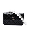 Chanel Quilted Lambskin Maxi Pearls Clutch With Chain Secondhand