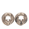 Chanel CC Silver Plated Round Clip on Earrings Secondhand