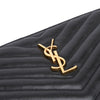 Saint Laurent Chevron Leather Monogram Zip A5 Wristlet Pouch Secondhand
