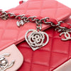 Chanel Medium Classic Tricolor Lambskin Valentines Heart Charms Single Flap Secondhand