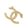 Chanel Gold Plated CC Faux Pearl Rhinestone Brooch Secondhand