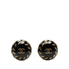 Chanel CC Resin and Gold Plated Button Clip On Earrings Secondhand