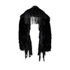 Secondhand Faux Fur Scarf with Leather Fringes - '10s
