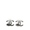 Chanel Silver Plated CC Rhinestone Push Back Earrings Secondhand