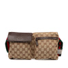 Secondhand Gucci GG Canvas Web Double Pocket Belt Bag