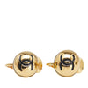 Chanel Gold Plated CC Button Clip On Earrings Secondhand