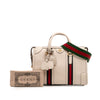 Secondhand Gucci Medium Calfskin Web Bauletto Top Handle Bag