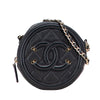 Chanel Caviar CC Filigree Round Clutch with Chain Secondhand
