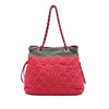 Chanel CC Quilted Denim Grosgrain Drawstring Tote Secondhand