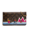 Louis Vuitton Monogram Christmas Animation Bears on Skis Pochette Weekend Chain Wallet Secondhand