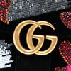 Gucci Medium GG Marmont Matelasse Velvet Sequin Embellished Shoulder Bag Secondhand