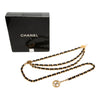 Chanel CC Gold Plated Leather Woven Medallion Triple Chain Belt Secondhand