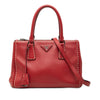Prada Small City Calf Hand Stitched Galleria Double Zip Satchel Secondhand
