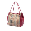 Burberry Small Leather Trimmed Haymarket Check Coated Canvas Canterbury Tote Secondhand