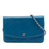 Chanel CC Caviar Sevruga Wallet On Chain Secondhand