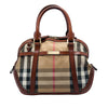 Burberry Small Leather Trimmed House Check Canvas Bridle Orchard Satchel Secondhand