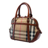 Burberry Small Leather Trimmed House Check Canvas Bridle Orchard Satchel Secondhand