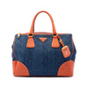 Prada Saffiano Trimmed Denim Handbag Secondhand