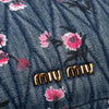 Miu Miu Matelasse Embroidered Denim Shoulder Bag Secondhand