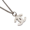 Chanel CC Silver Rhinestones Pendant Necklace Secondhand