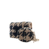 Chanel CC Houndstooth Tweed and Shearling Wallet On Chain Secondhand