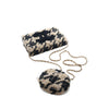 Chanel CC Houndstooth Tweed and Shearling Wallet On Chain Secondhand