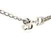 Dior Silver Double Chain Crystal D Logo Pendant Necklace Secondhand