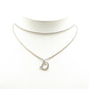 Dior Silver Double Chain Crystal D Logo Pendant Necklace Secondhand