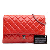 Chanel CC Quilted Patent Clutch with Chain Secondhand
